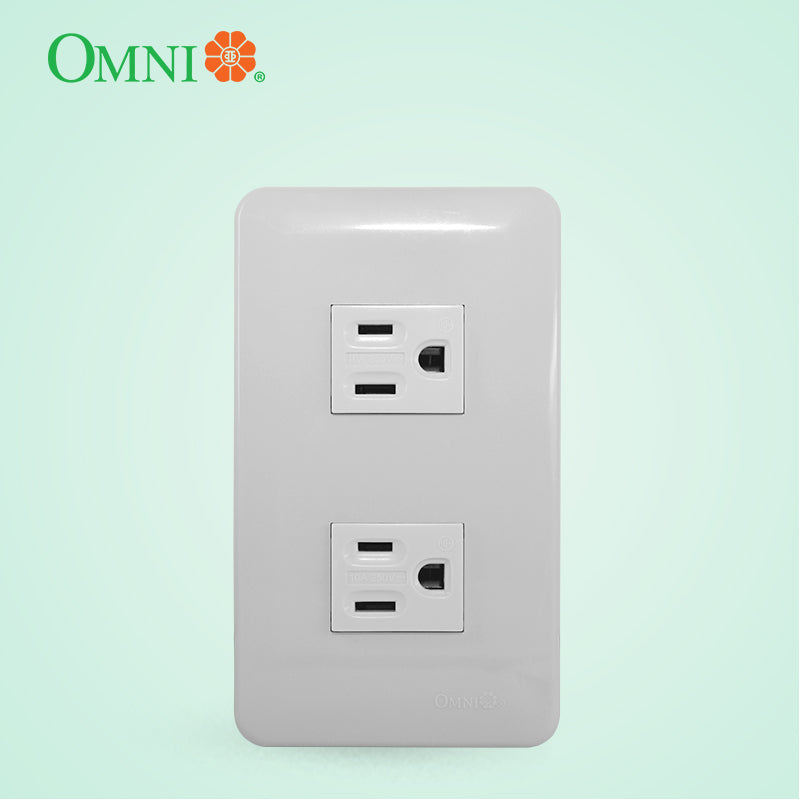 2 pcs. Convenience Outlet with Ground in Classic Plate P2EG Omni