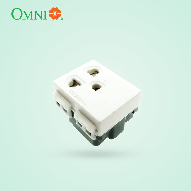 Universal Outlet with Ground 16A Wide Series WWG-203 – Omni