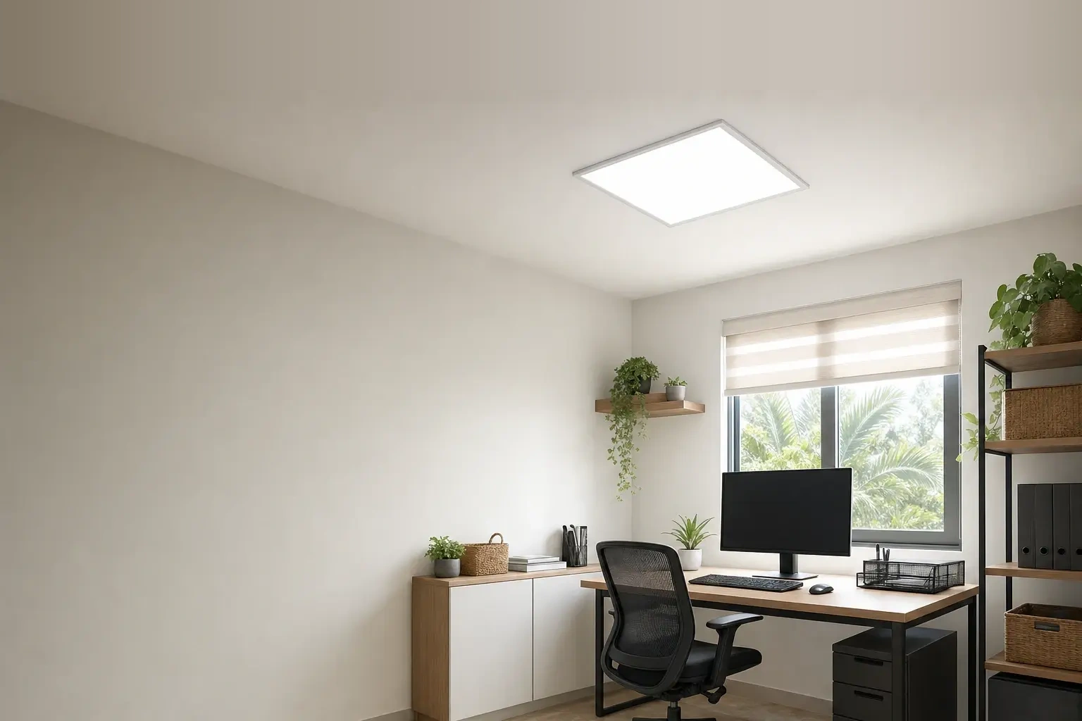 Office lit by an Omni 60x60 LED ceiling panel